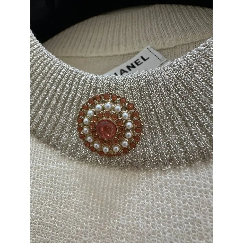 CHANEL Cashmere Silk Lurex Knit Dress Tunic FR 36